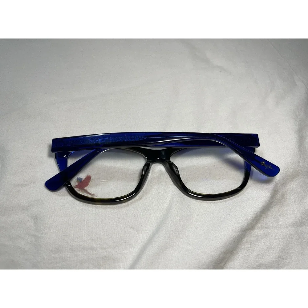 Maui Jim Eyeglasses Frames MJ2401-68SF Brown Blue Tortoise Cat Eye 52-16-140